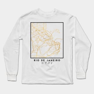 RIO DE JANEIRO BRAZIL CITY STREET MAP ART Long Sleeve T-Shirt